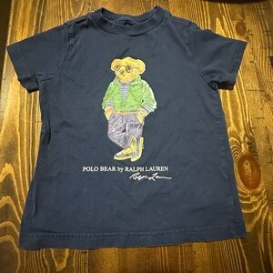 Ralph Lauren Kids Navy Blue Polo Bear T-Shirt 2T